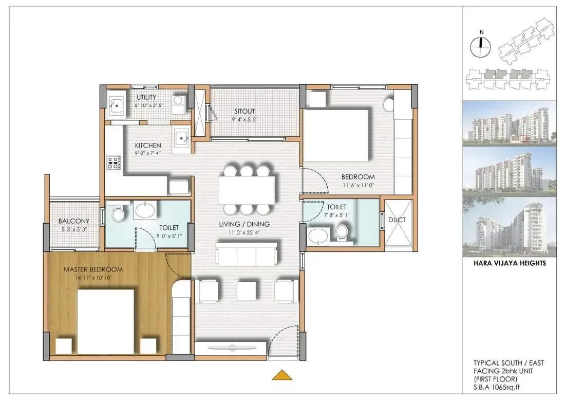 Hara Vijaya Heights apartments floor plan