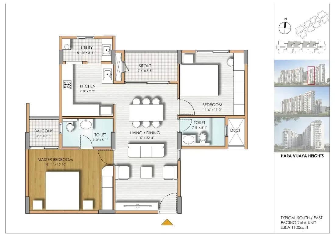 Hara Vijaya Heights apartments floor plan
