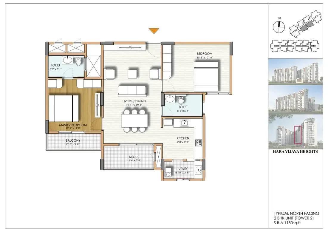Hara Vijaya Heights apartments floor plan