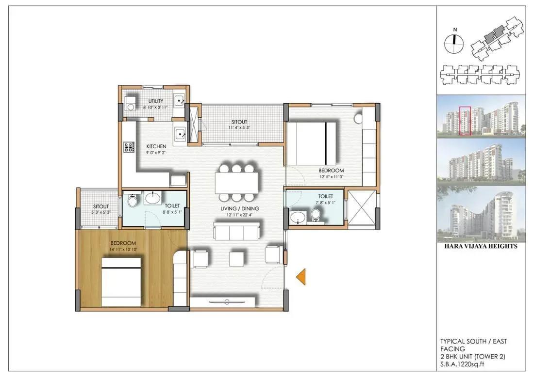 Hara Vijaya Heights apartments floor plan