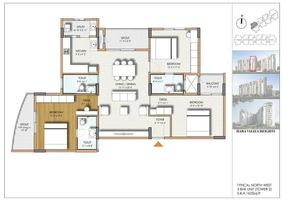 Hara Vijaya Heights apartments floor plan