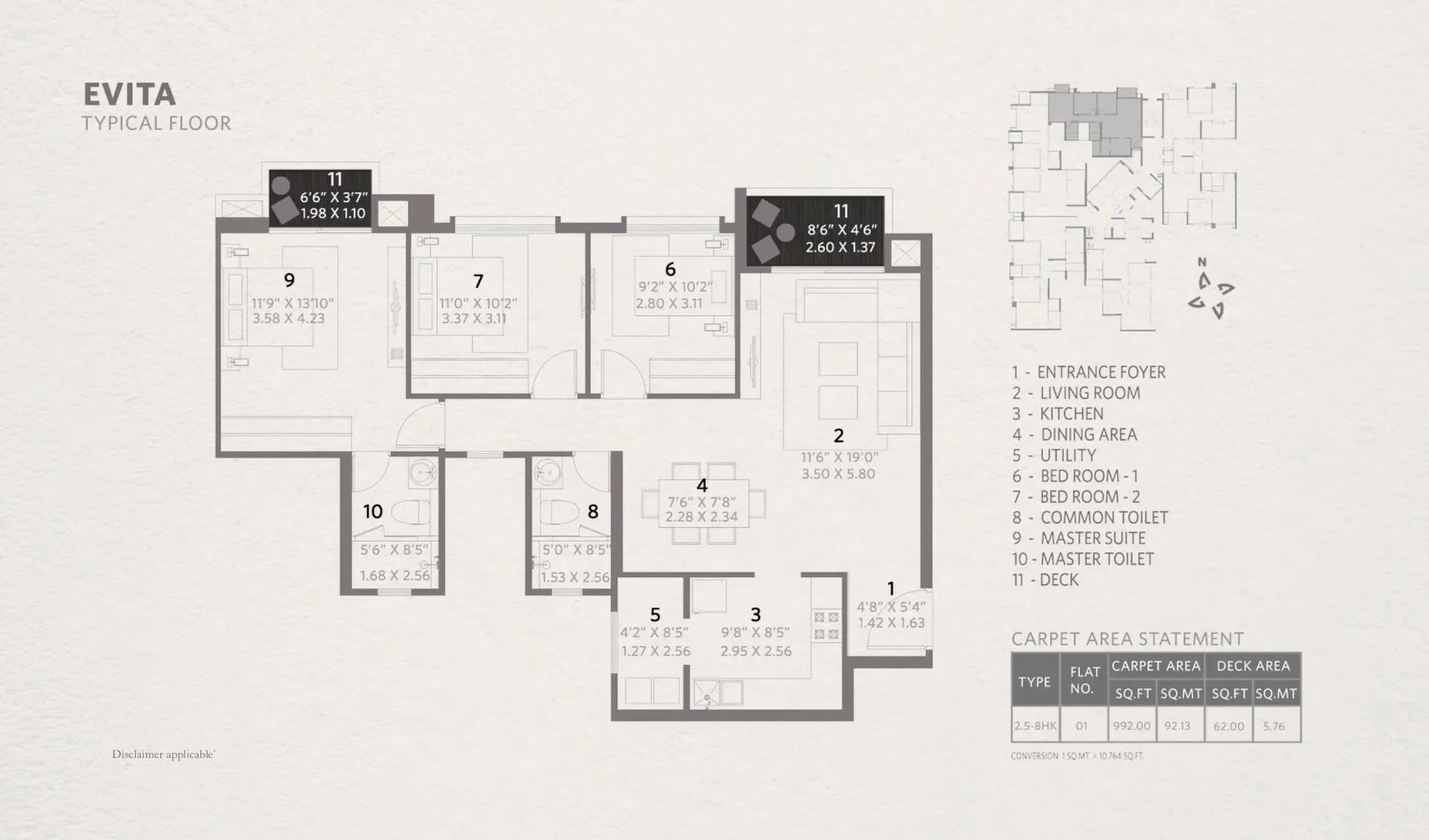 Hiranandani Evita apartments floor plan