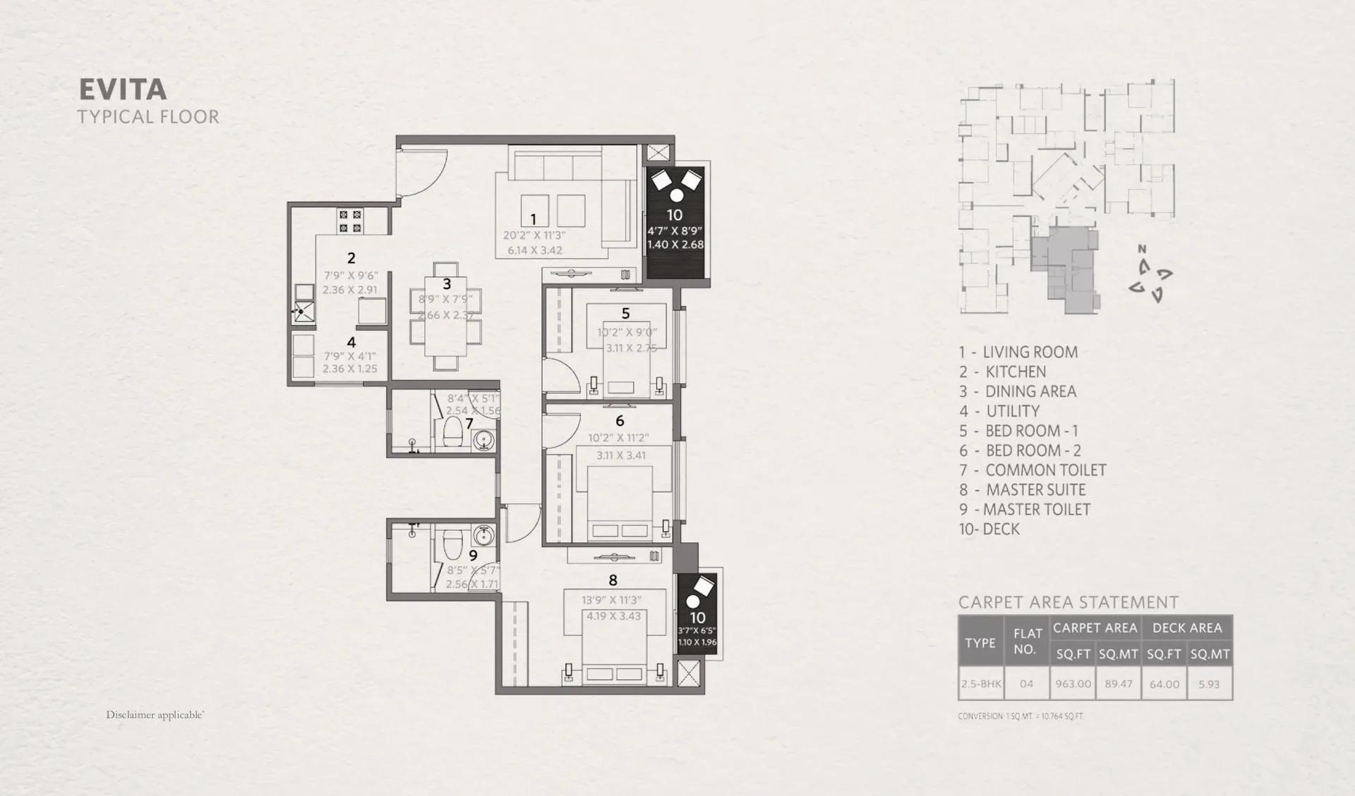 Hiranandani Evita apartments floor plan
