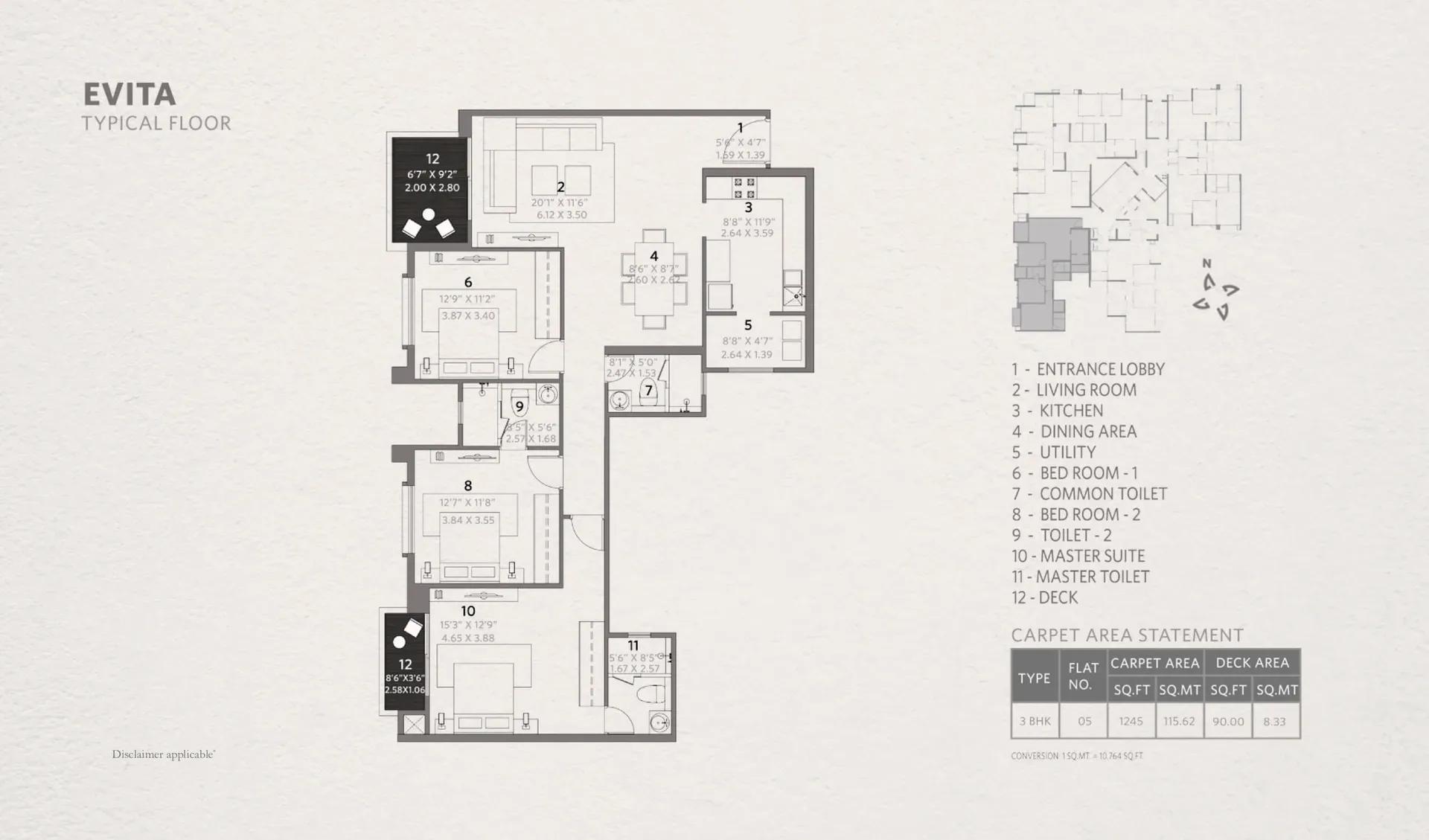 Hiranandani Evita apartments floor plan