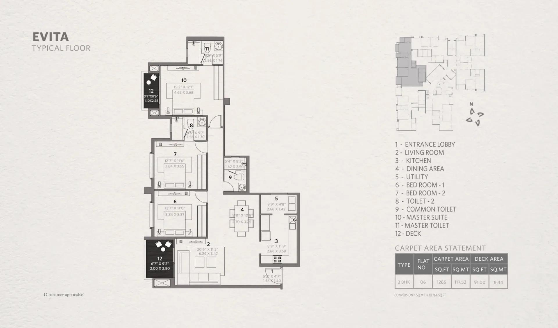 Hiranandani Evita apartments floor plan