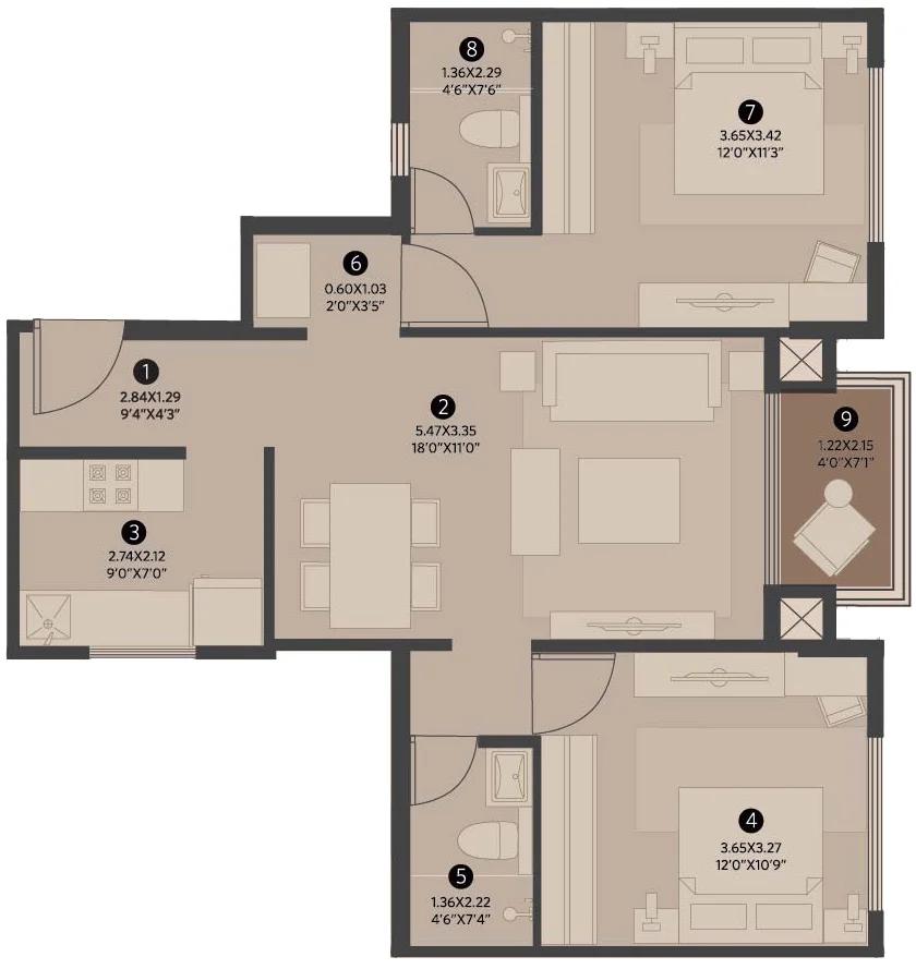 House of Hiranandani OMR floor plan 2