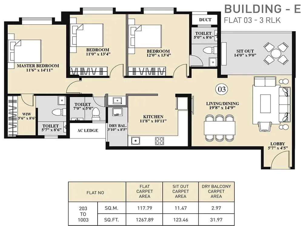 Kolte Patil 24K Sereno apartments floor plan