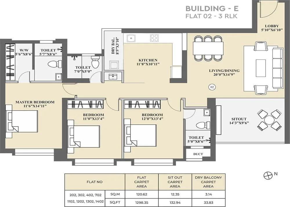 Kolte Patil 24K Sereno apartments floor plan