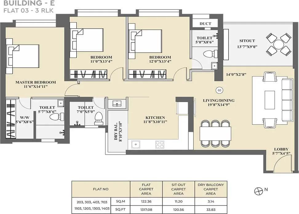 Kolte Patil 24K Sereno apartments floor plan