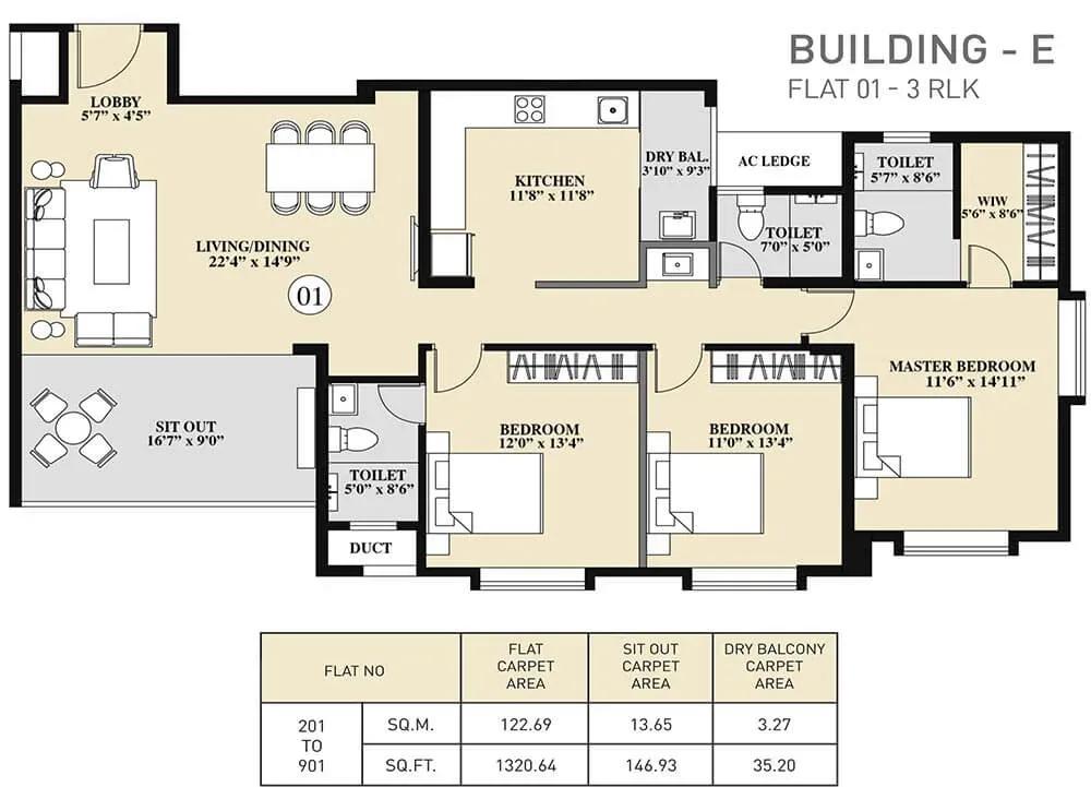 Kolte Patil 24K Sereno apartments floor plan