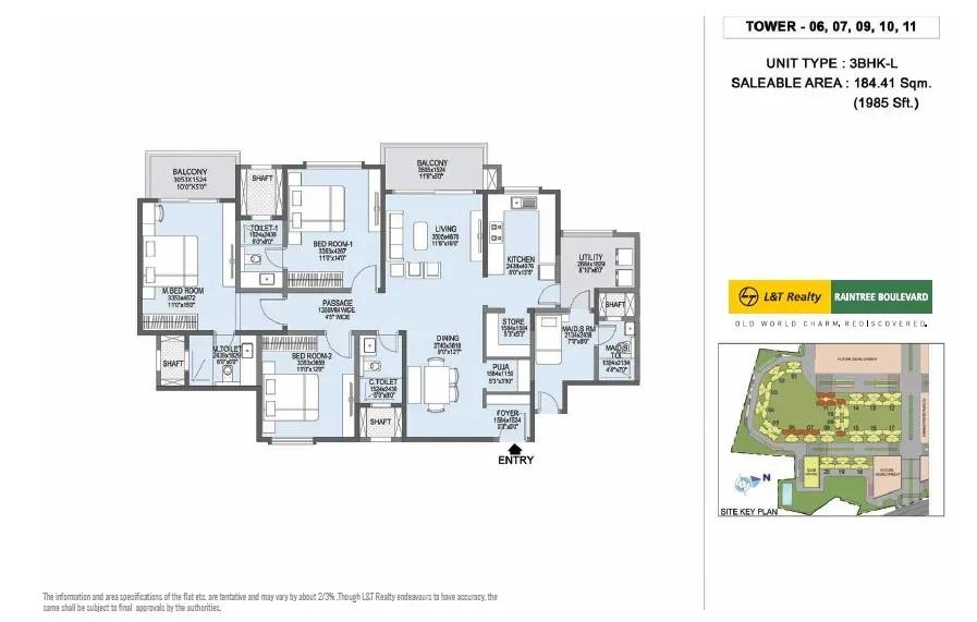 L&T Raintree Boulevard apartments floor plan