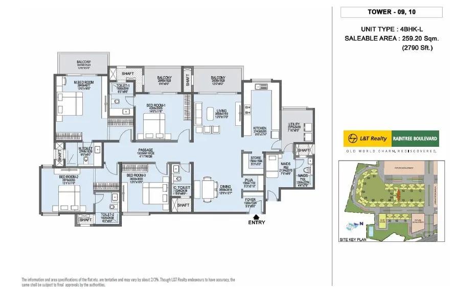 L&T Raintree Boulevard apartments floor plan