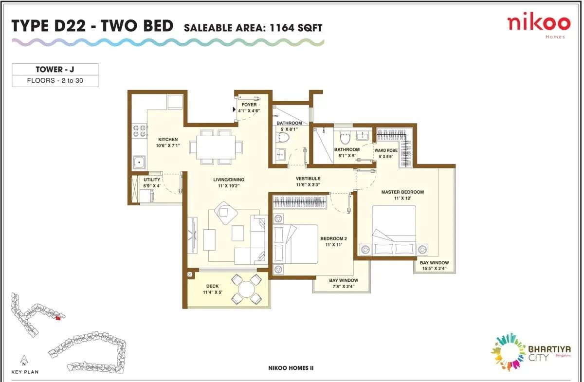 Nikoo Homes Phase 2 apartments floor plan