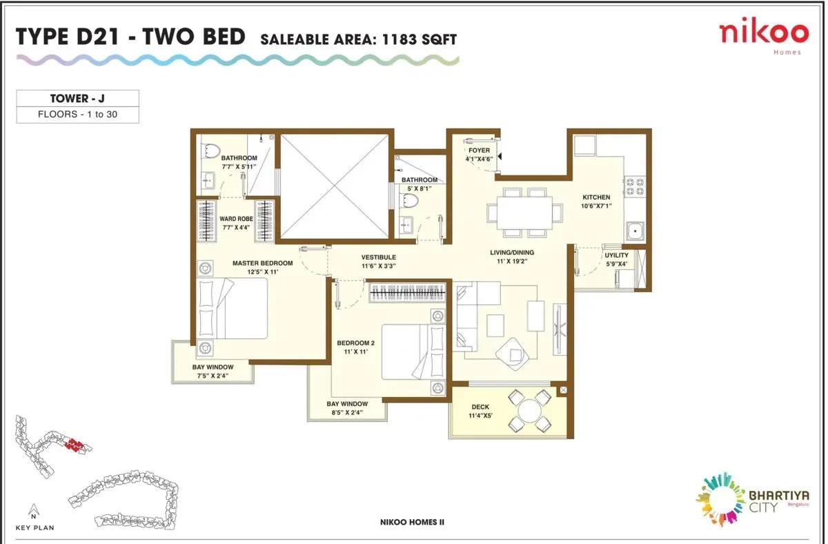 Nikoo Homes Phase 2 apartments floor plan