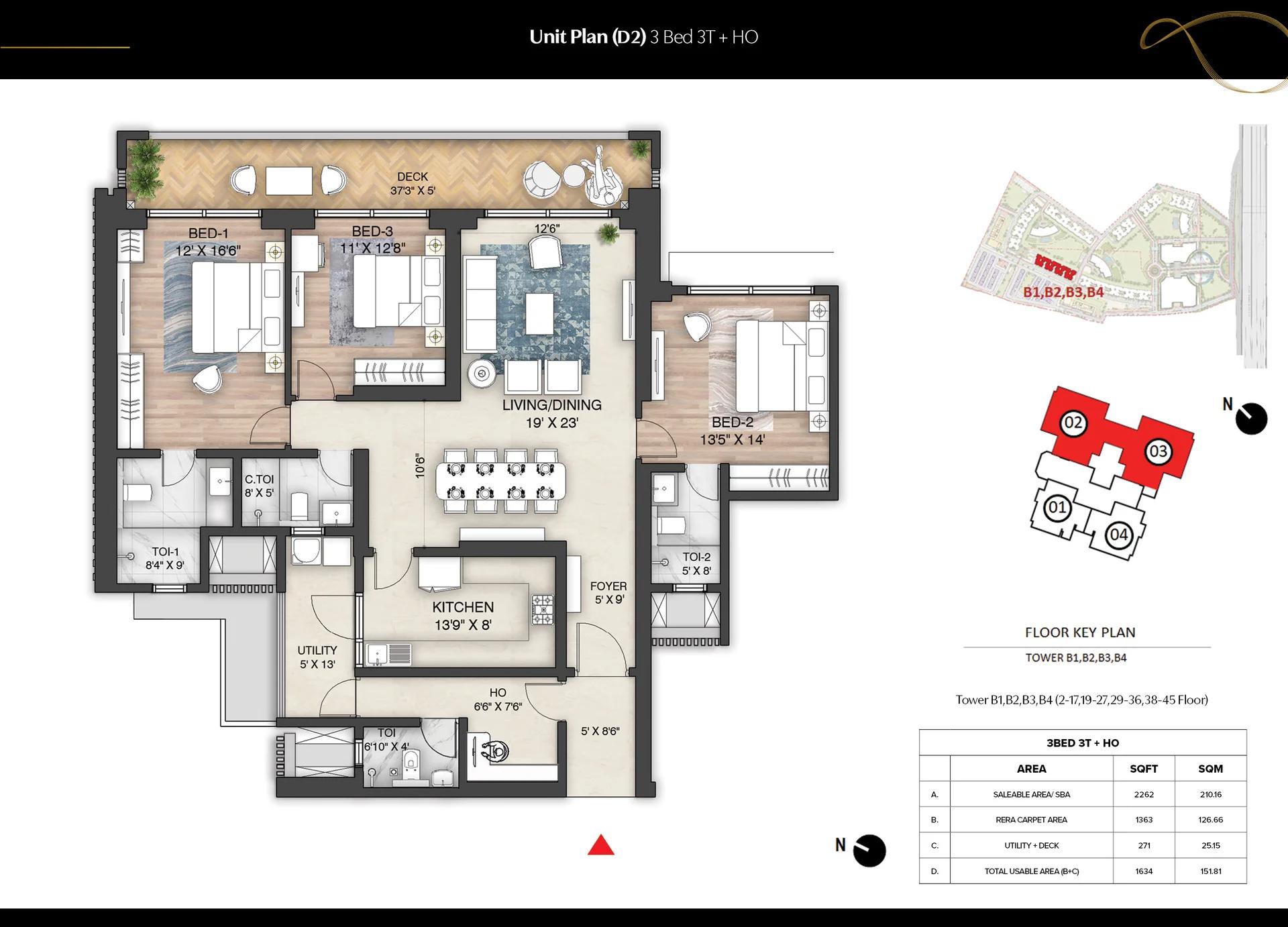 Prestige Mulberry unit plan (D2)
