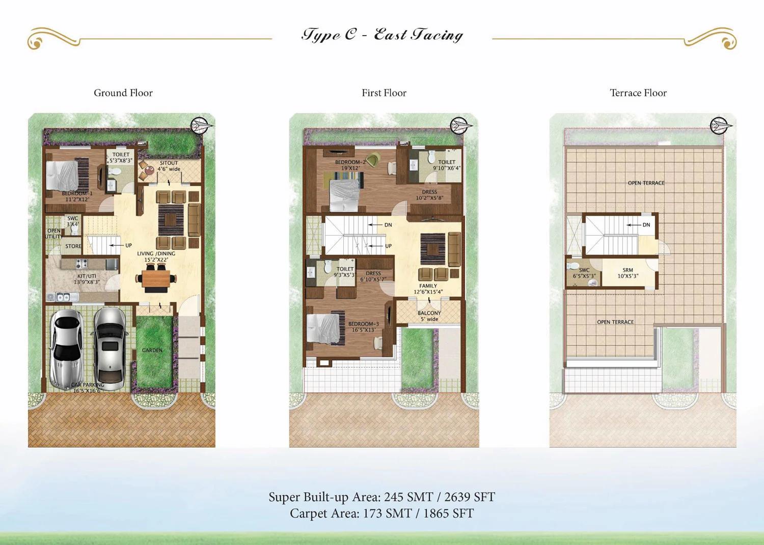 Prestige Woodside villa plan (Type C)