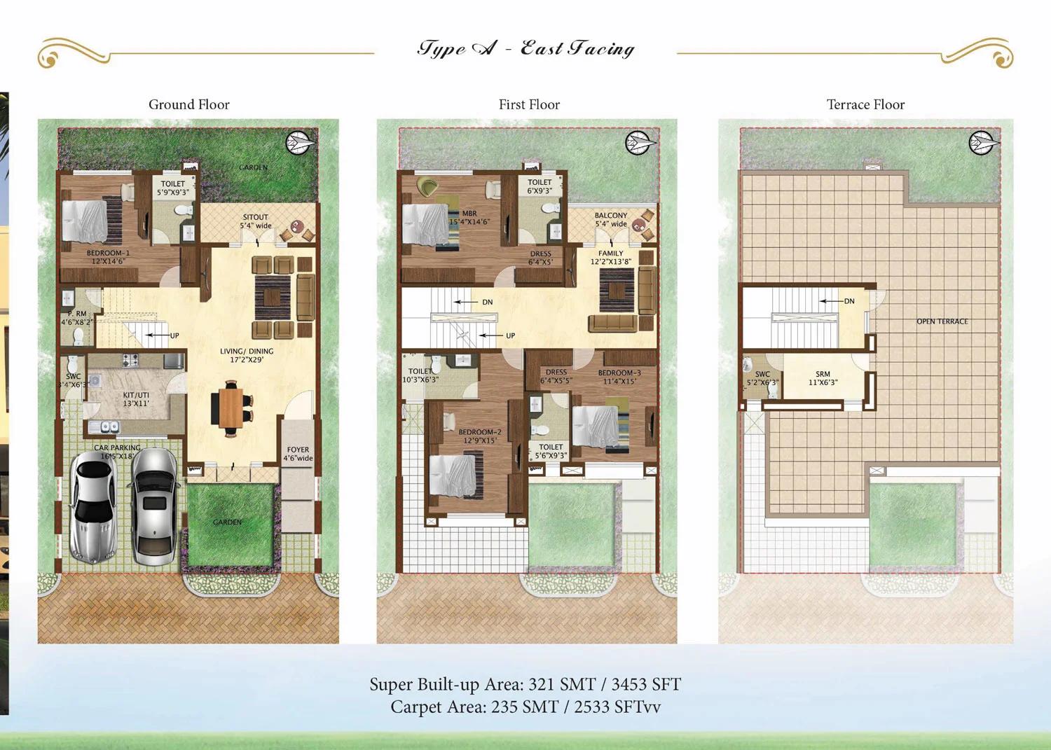 Prestige Woodside villa plan (Type A)