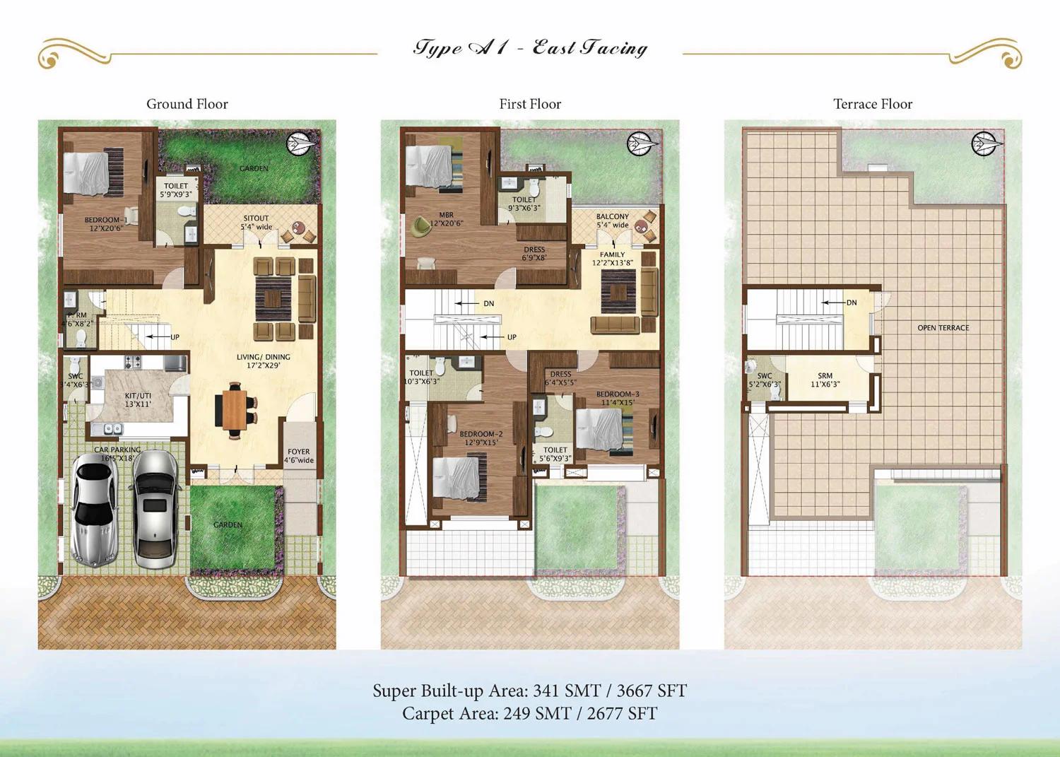 Prestige Woodside villa plan (Type A1)