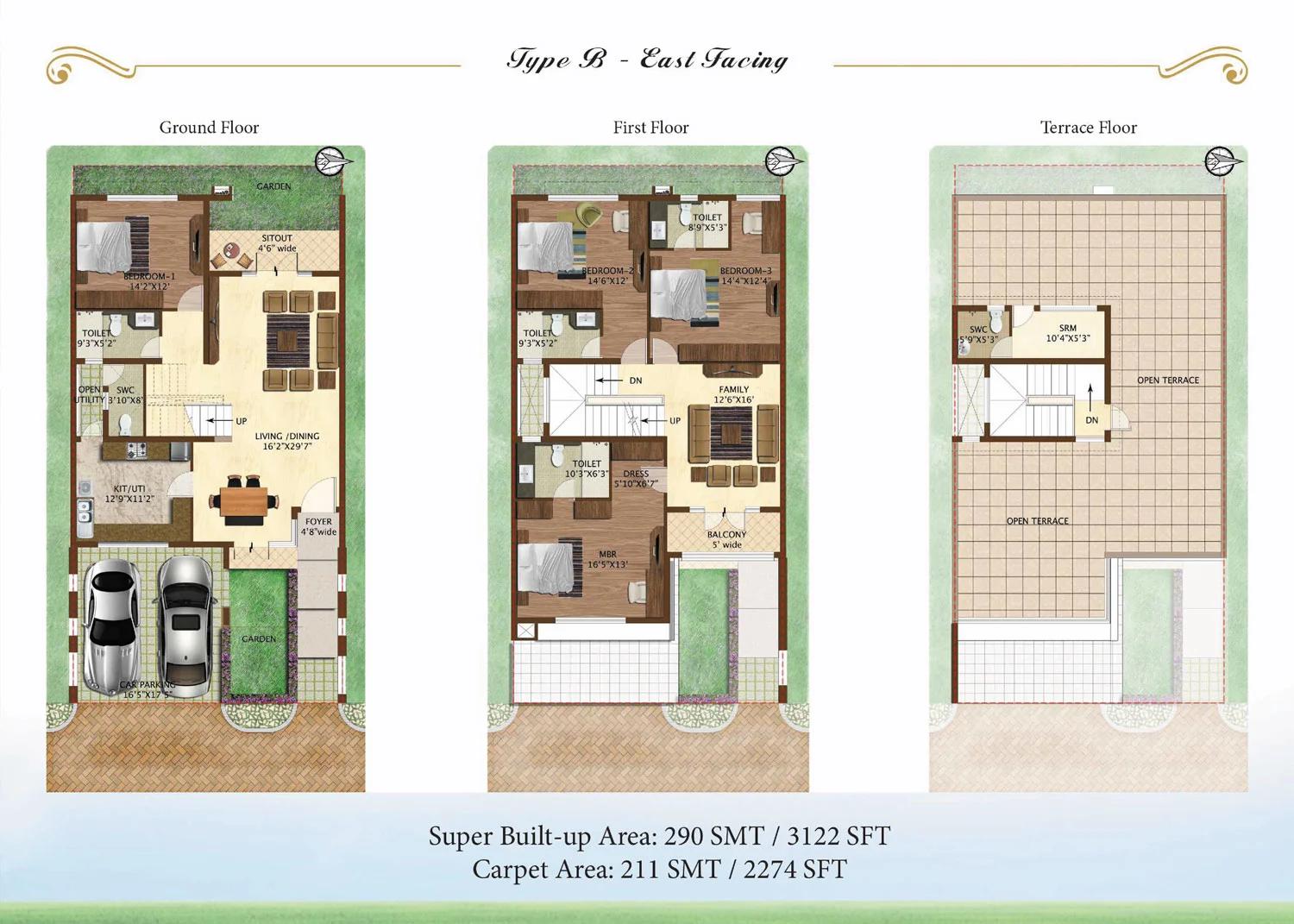 Prestige Woodside villa plan (Type B)