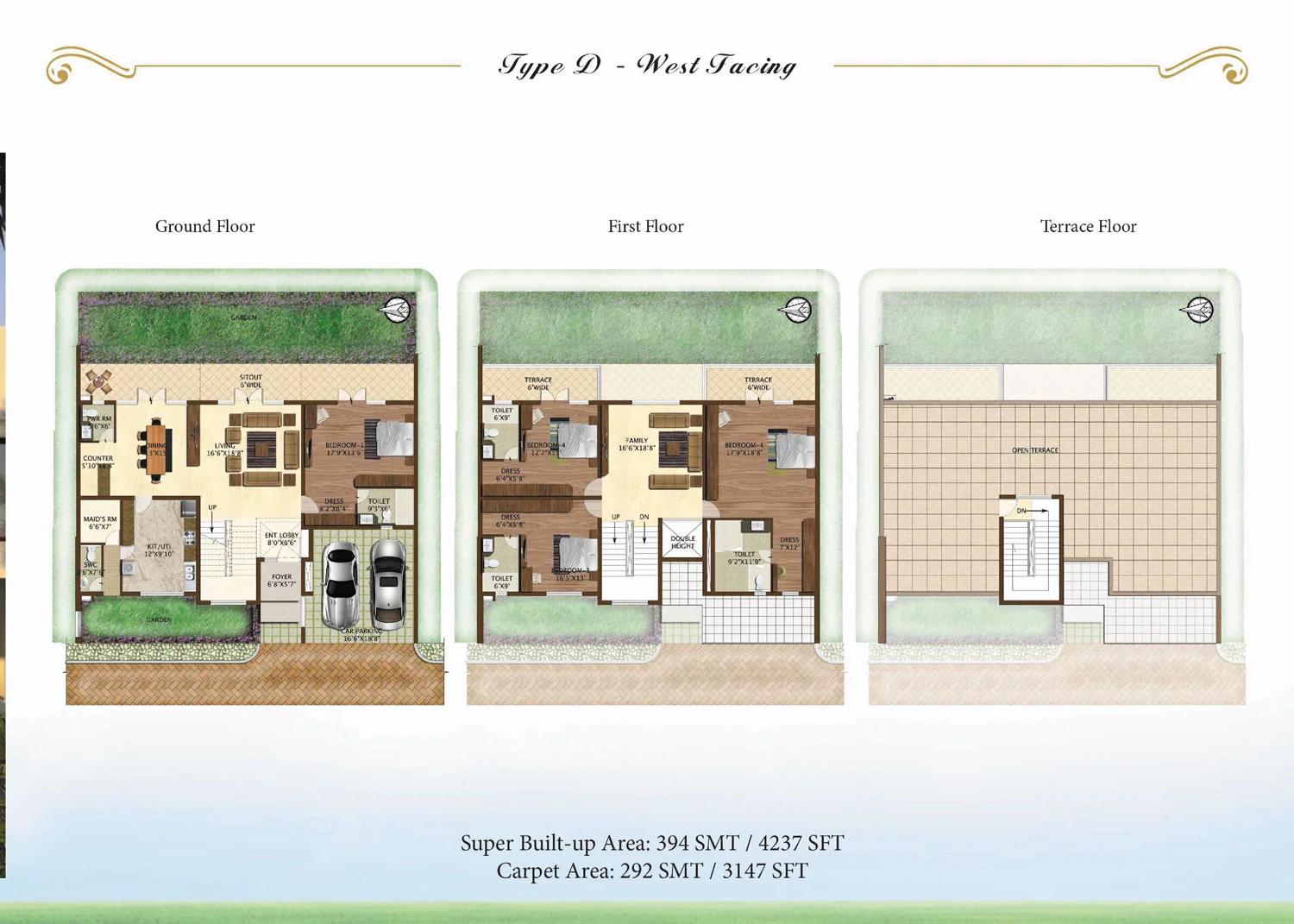 Prestige Woodside villa plan (Type D)
