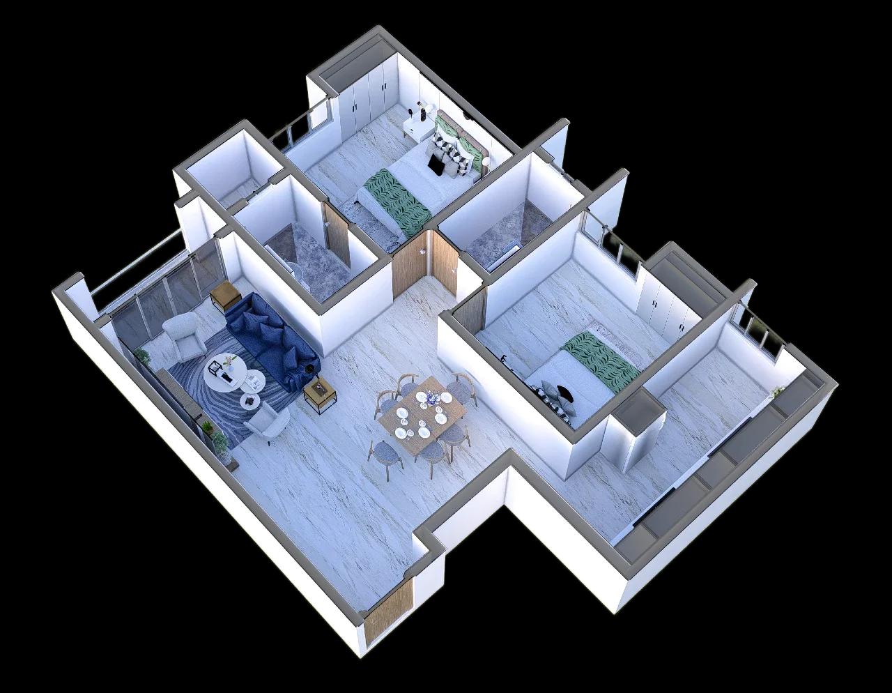 Primus Olympia 2 BHK floor plan