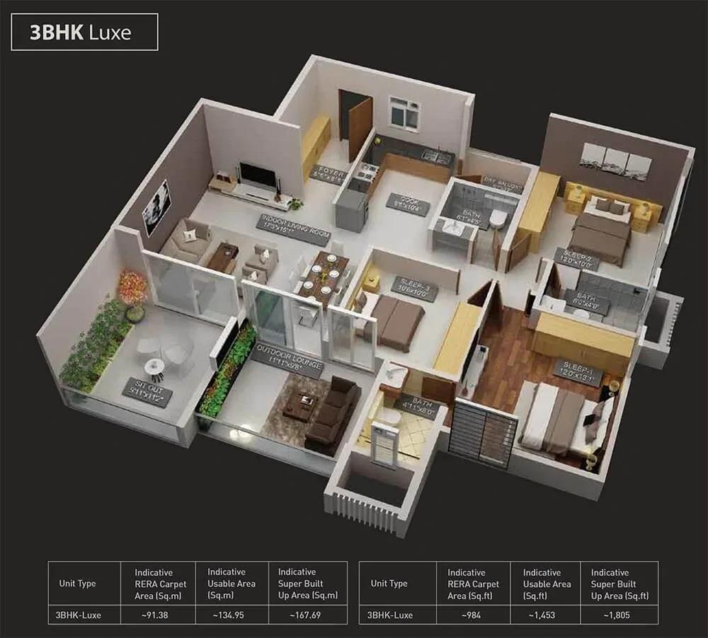 Purva Aspire apartments floor plan