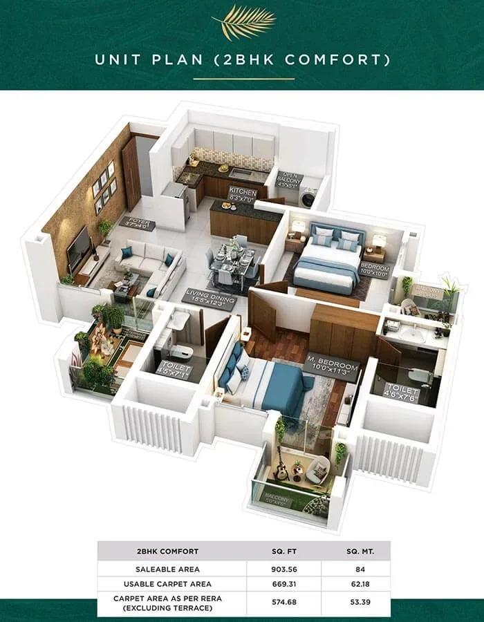 Purva Emerald Bay apartments floor plan