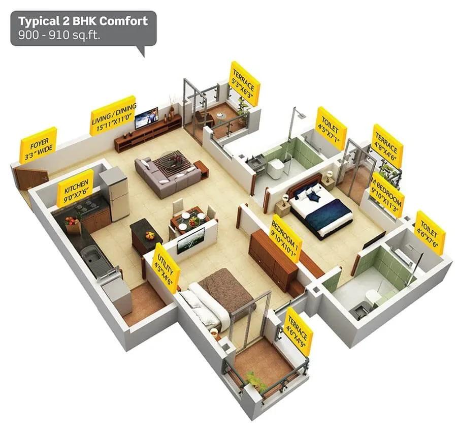 Purva Silversands apartments floor plan