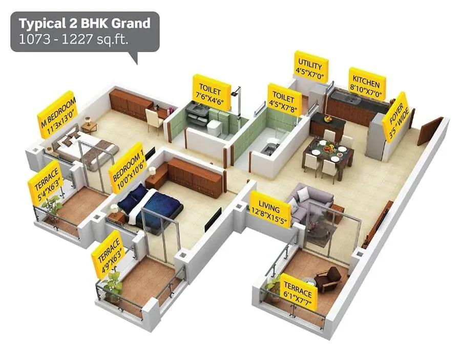 Purva Silversands apartments floor plan