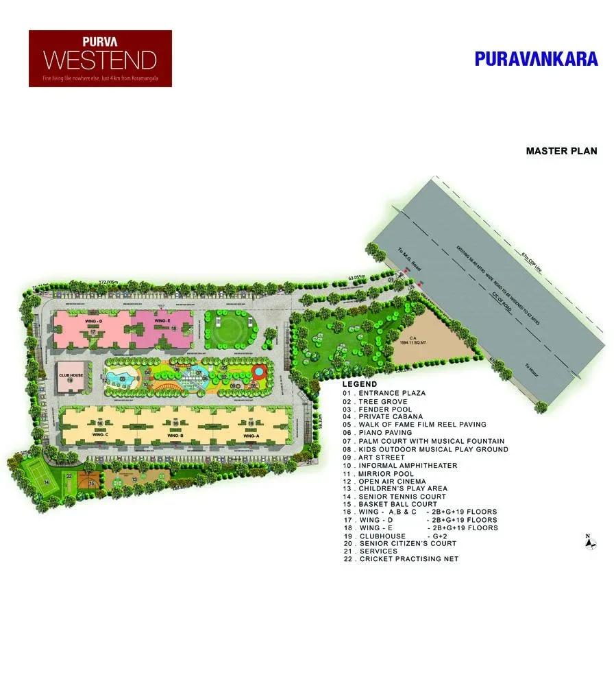 Purva Westend apartments master plan
