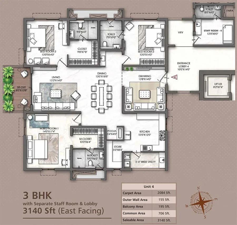 Rajapushpa Skyra apartments