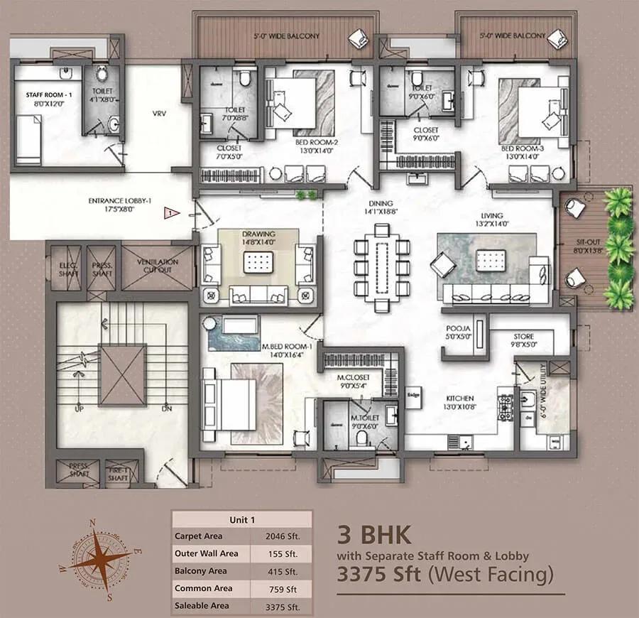 Rajapushpa Skyra apartments