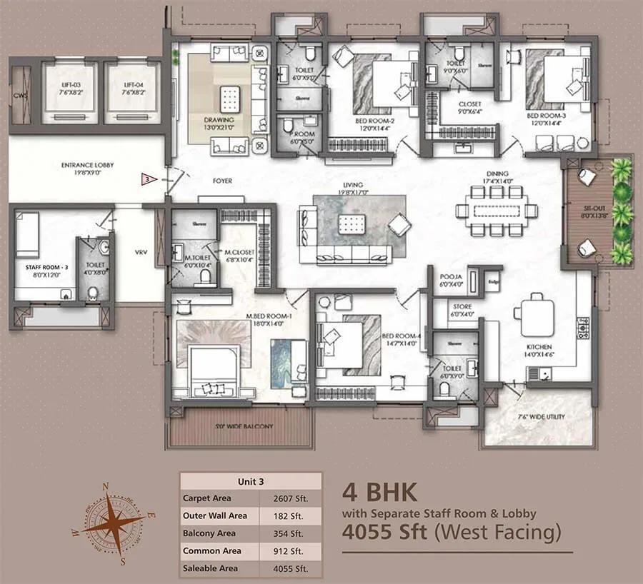 Rajapushpa Skyra apartments