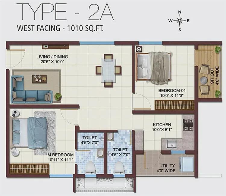 Ramky Nextown apartments floor plan