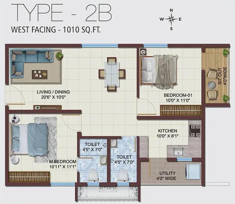 Ramky Nextown apartments floor plan
