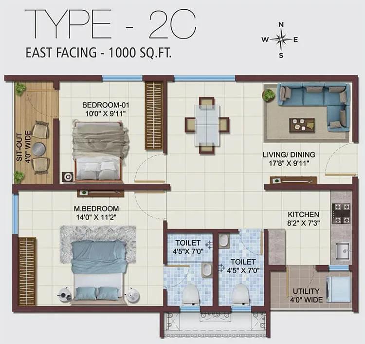 Ramky Nextown apartments floor plan