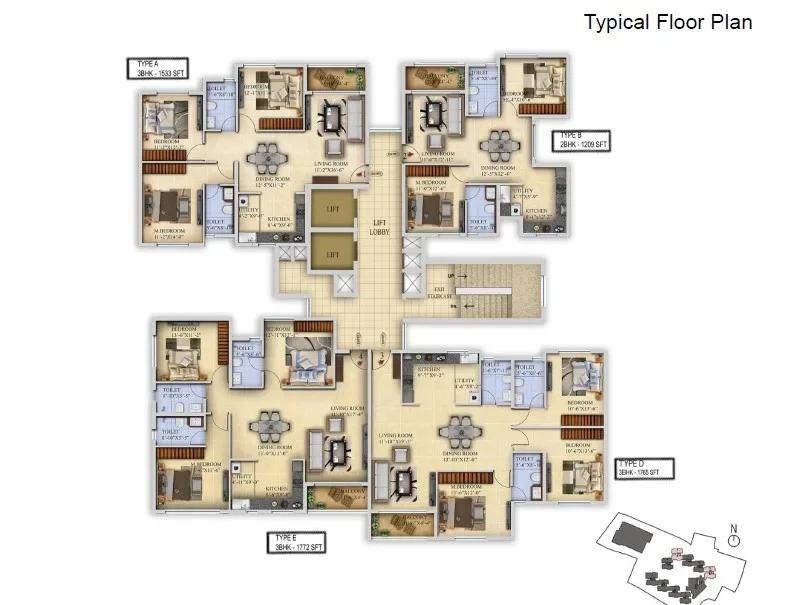 Salarpuria Sattva Divinity apartments floor plan