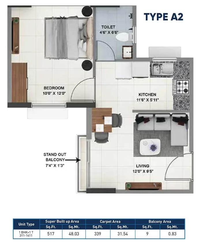 Sattva Ashraya apartments floor plan
