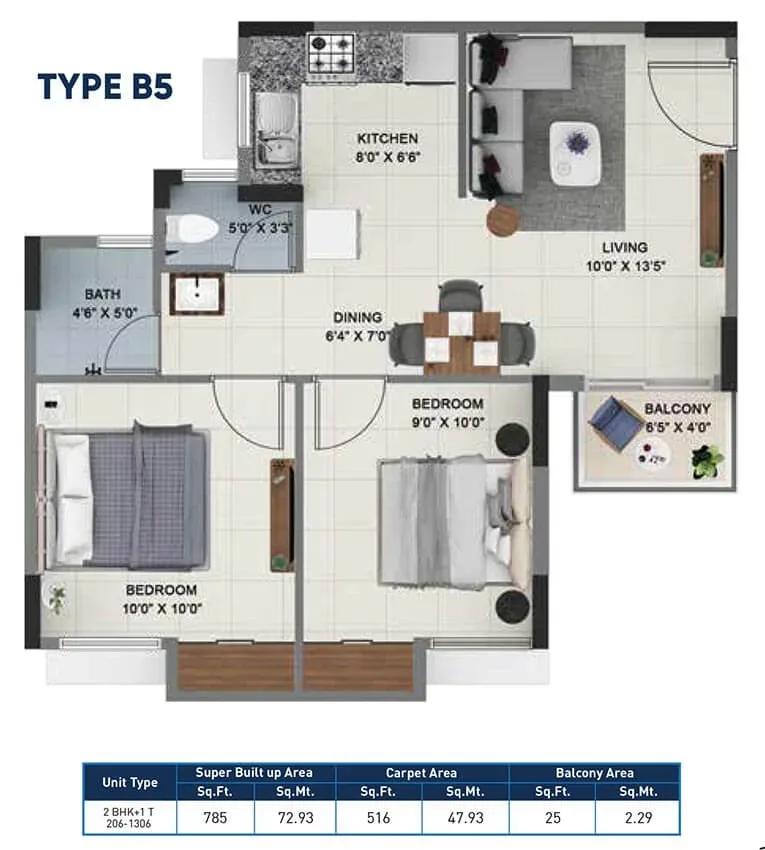 Sattva Ashraya apartments floor plan