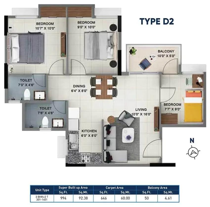Sattva Ashraya apartments floor plan