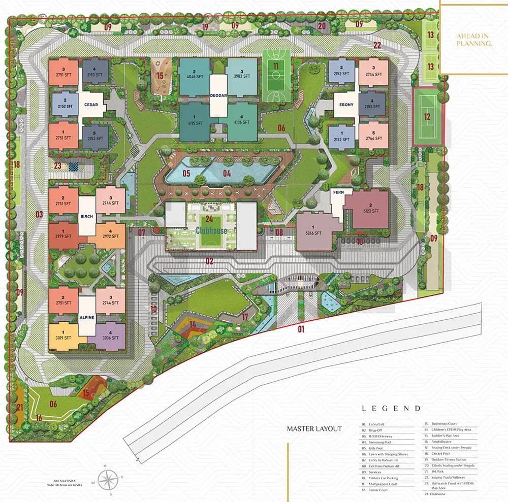 Sattva Lakeridge apartments master plan
