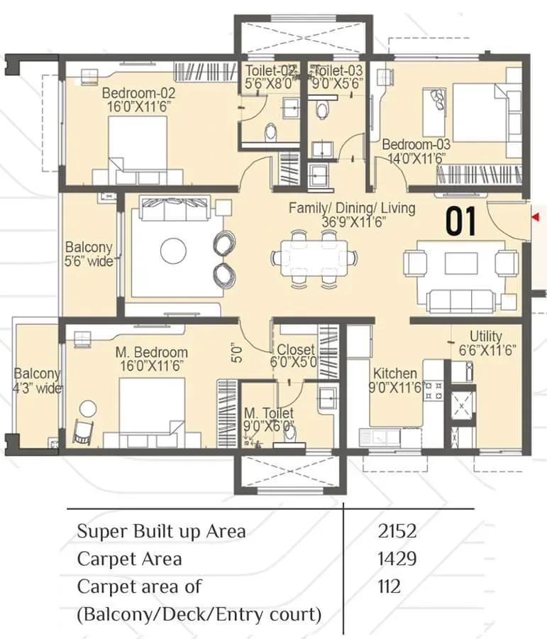 Sattva Lakeridge apartments floor plan