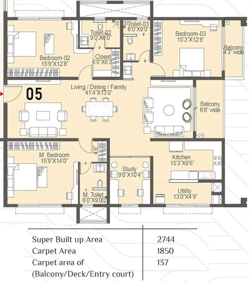 Sattva Lakeridge apartments floor plan