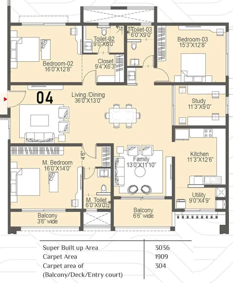 Sattva Lakeridge apartments floor plan