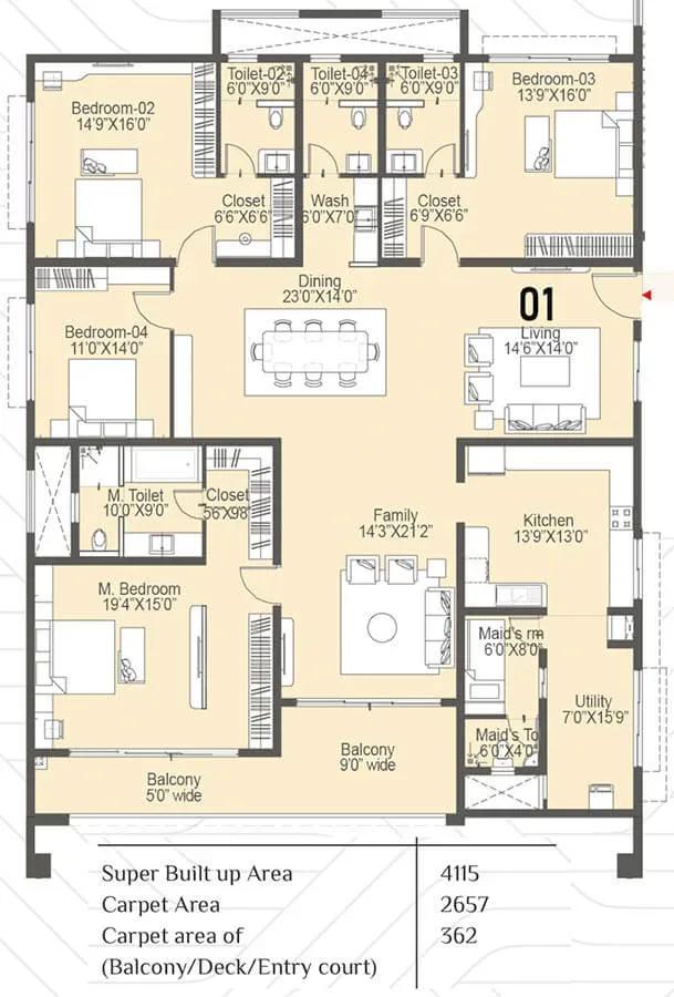 Sattva Lakeridge apartments floor plan