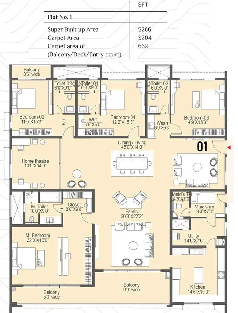 Sattva Lakeridge apartments floor plan