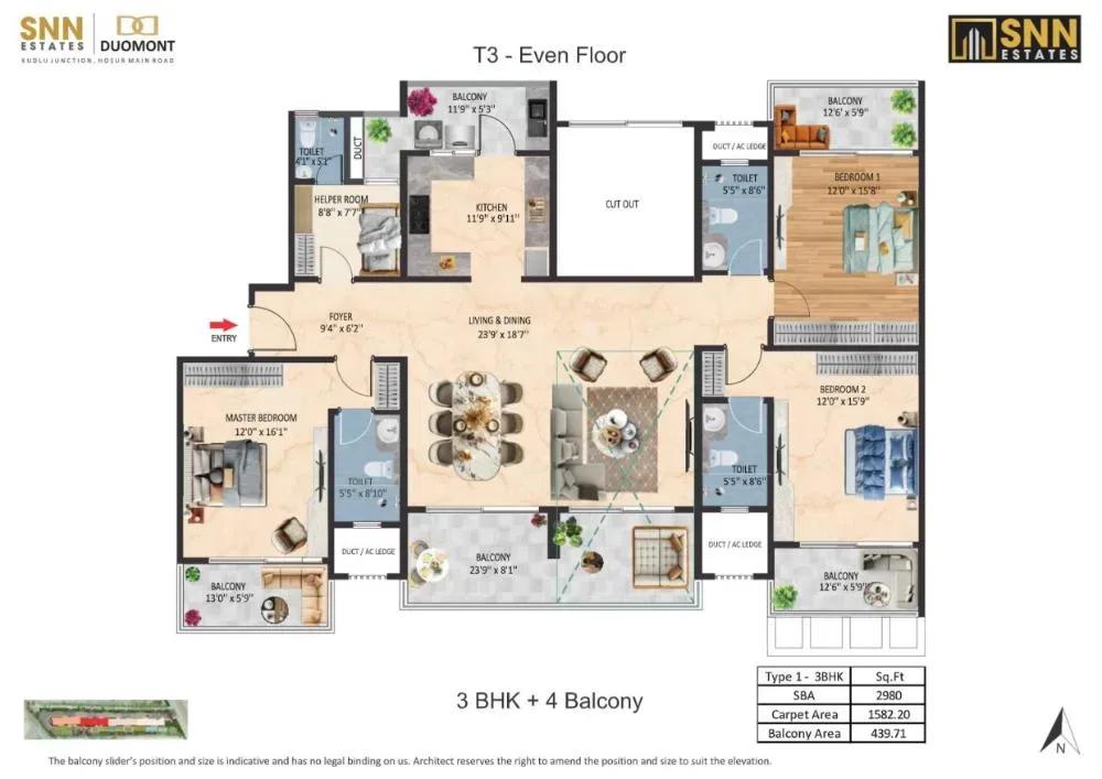 SNN Duomont apartments floor plan
