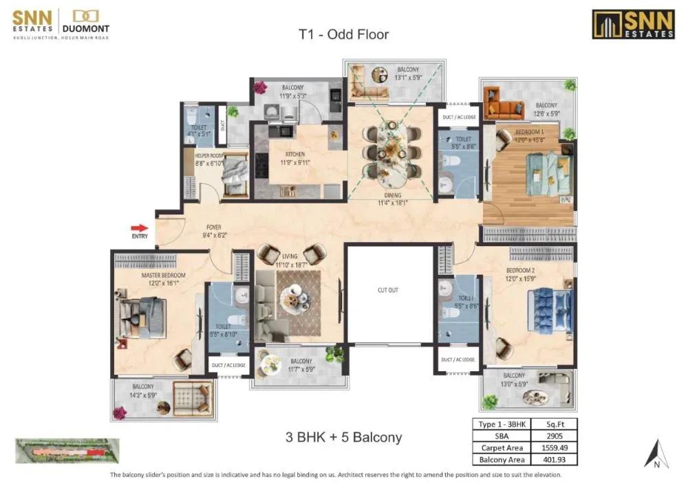 SNN Duomont apartments floor plan