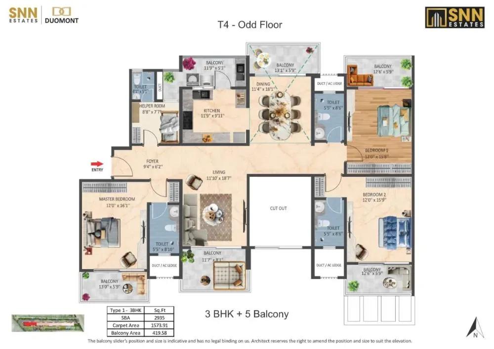 SNN Duomont apartments floor plan