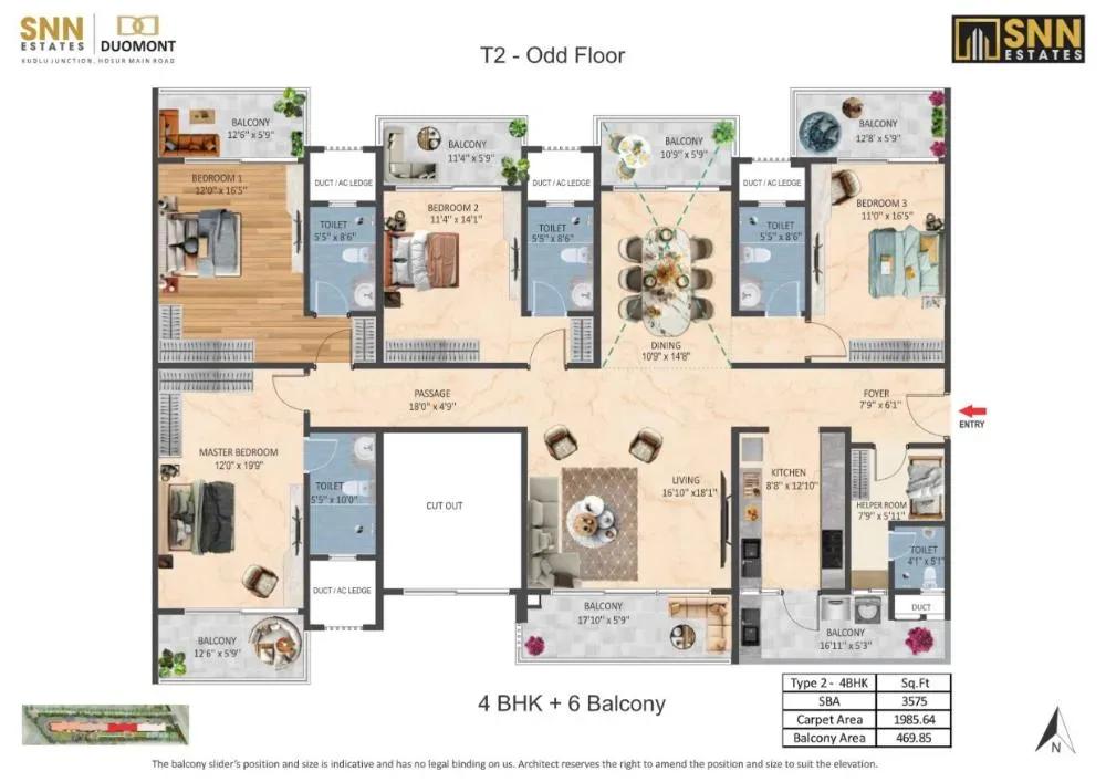 SNN Duomont apartments floor plan